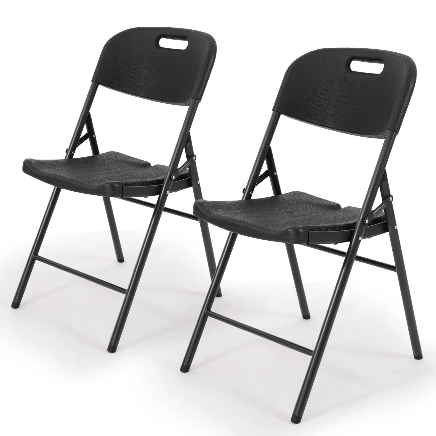 Sekey Klappstuhl bis 150KG Schwarz Holzoptik 2er Set