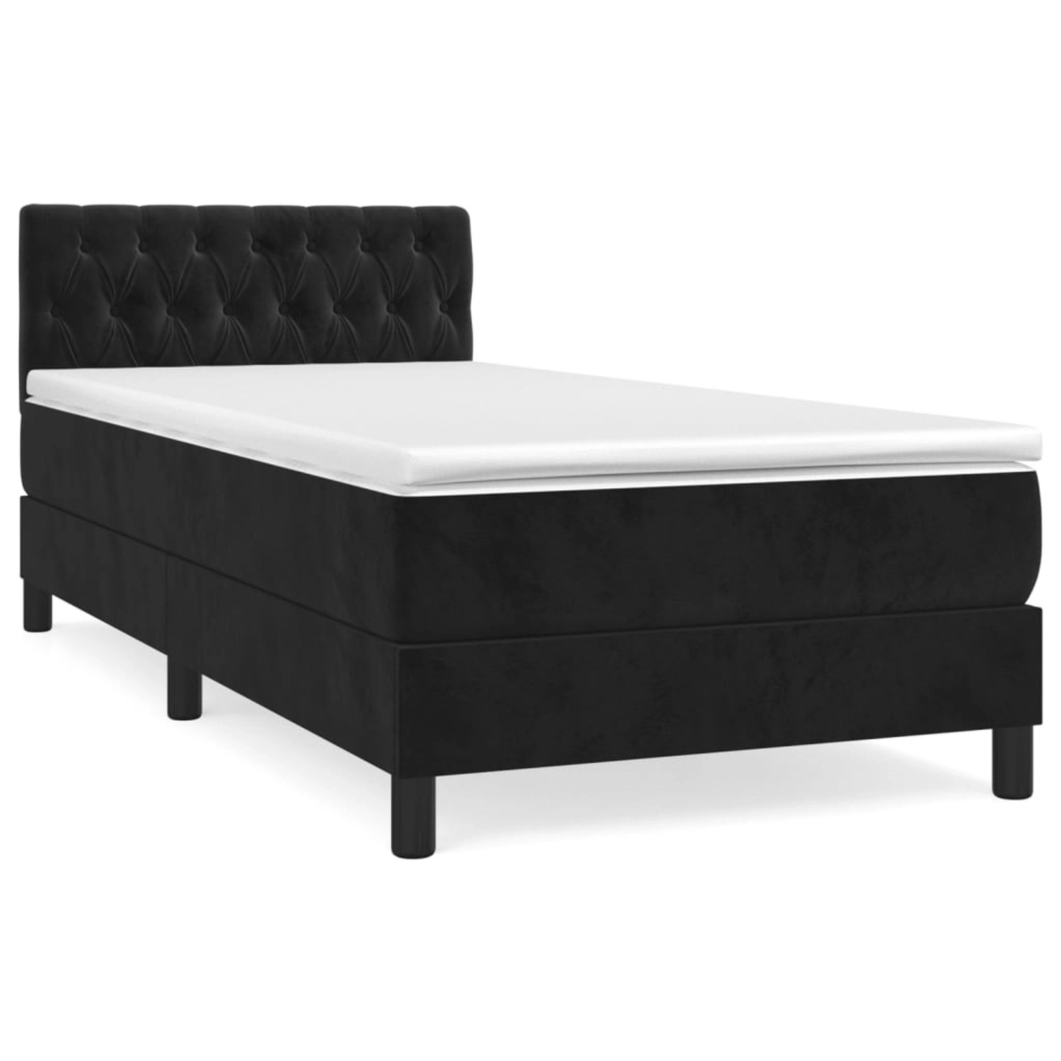 vidaXL Boxspringbett mit Matratze Schwarz 90x190 cm Samt1537787 günstig online kaufen