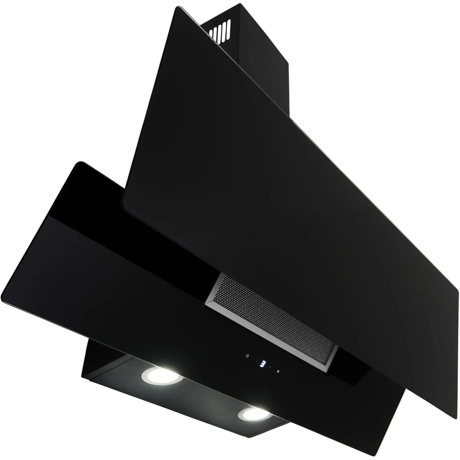 Respekta kopffreie Schräghaube CH-66038-90SAM, 90 cm, Schwarz, mit LED-Beleuchtung.