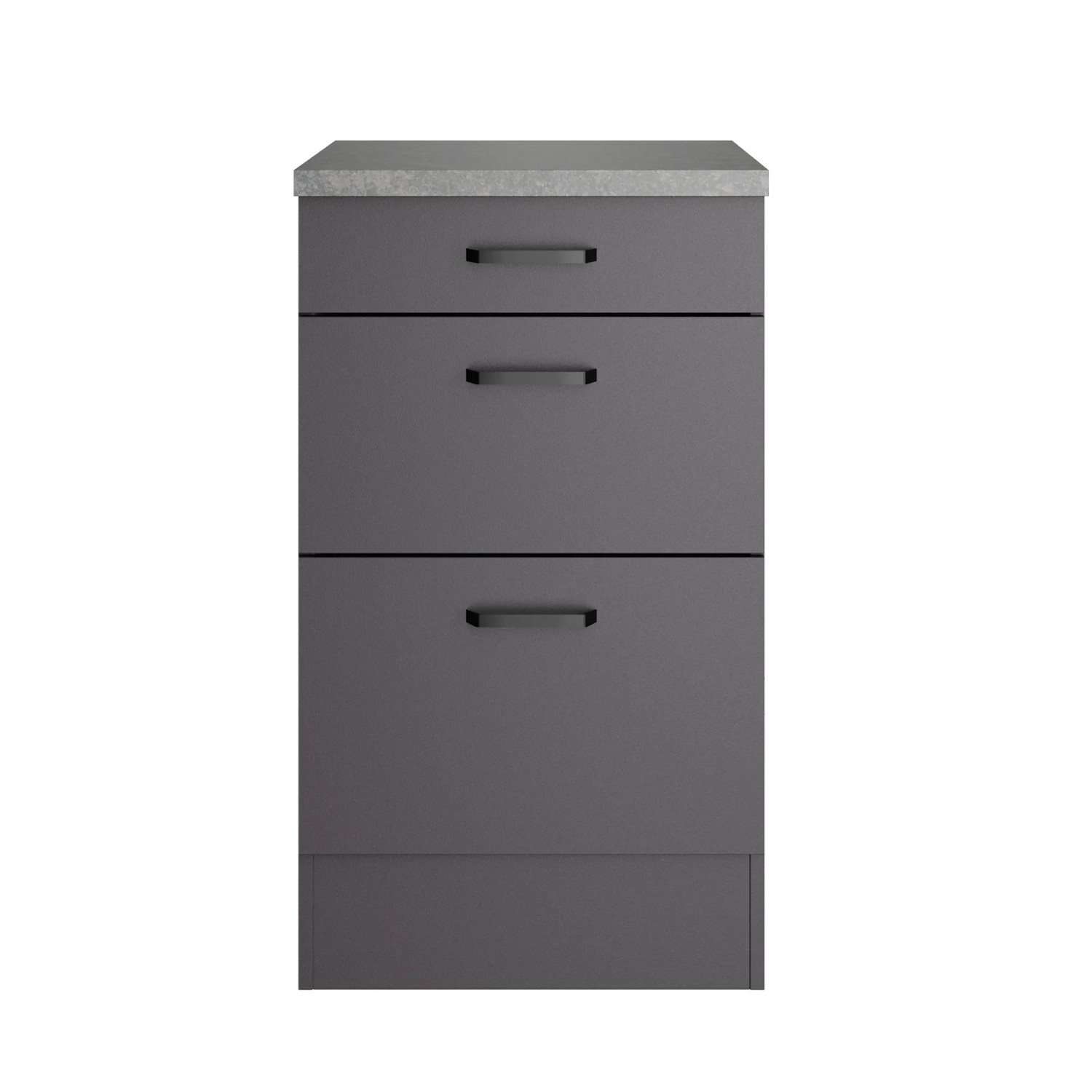 OPTIFIT Unterschrank Kiel420 50 x 88 x 60 cm Anthrazit Matt mit 2 Auszügen