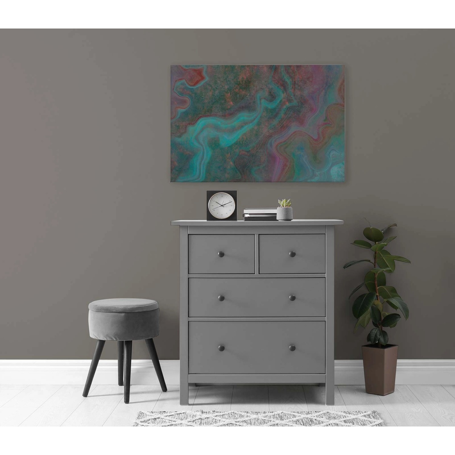 Bricoflor Bilder Mit Farbverlauf Bunt Deko Wandbild In Marmor Optik Ausgefallen Leinwandbild In 120 X 80 Cm Für Wohnzimm