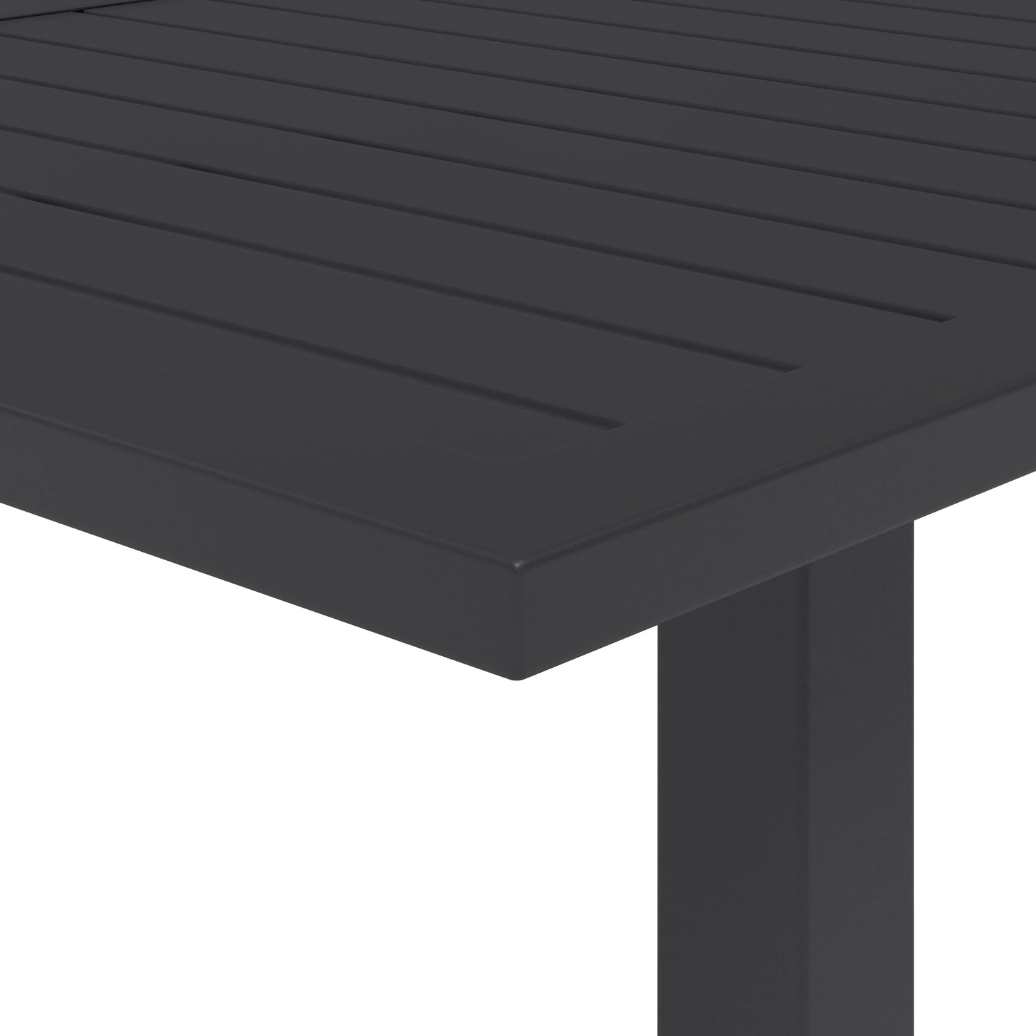 Detailansicht: Dunkelgrauer Loungetisch aus Aluminium der Springtown Lounge-Gruppe.