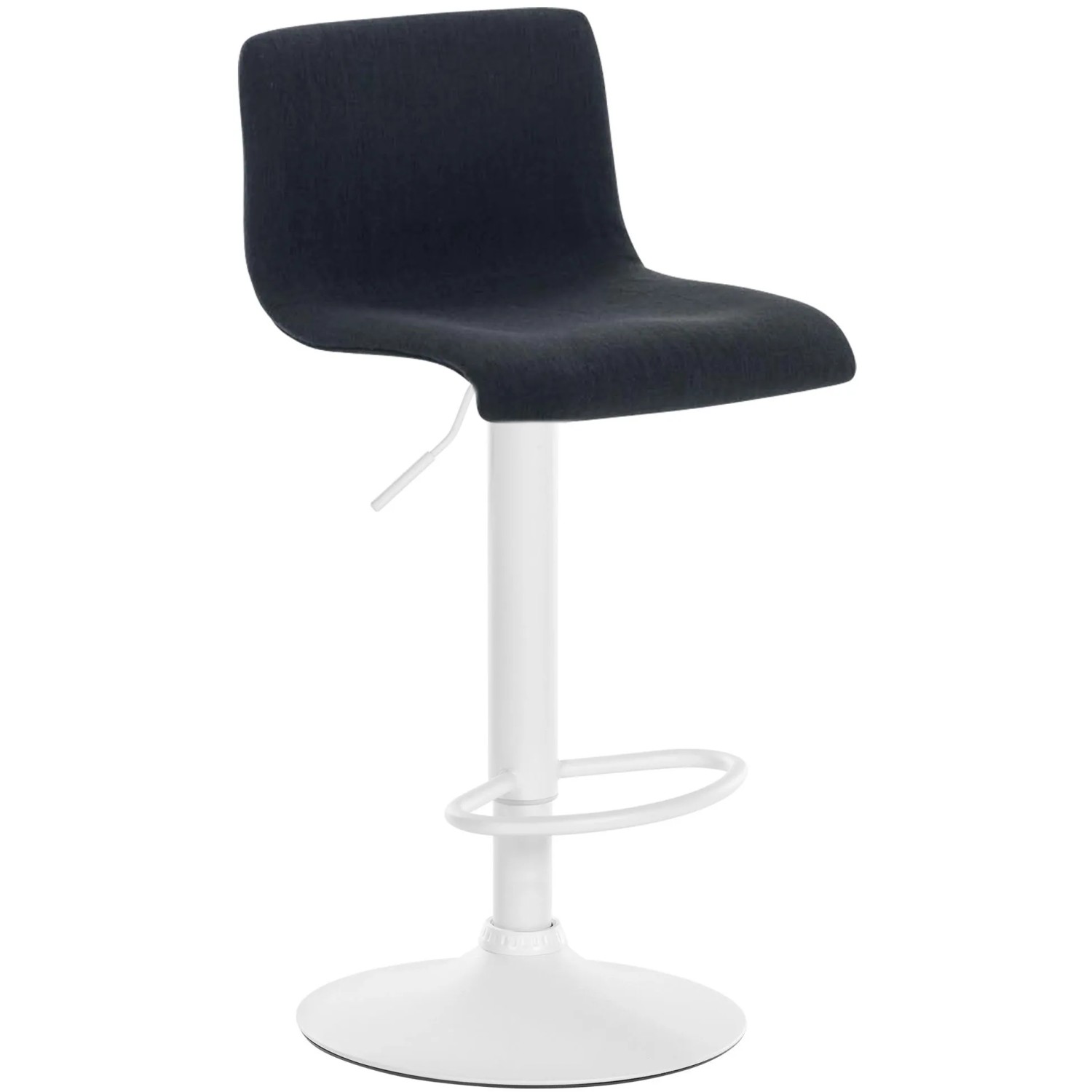 DELUKE Barhocker PESAN Stoff Schwarz 39x36x84cm Weiß Barstuhl Höhenverstellbar Mit Lehne Drehbar Tresenhocker Tresenstuhl