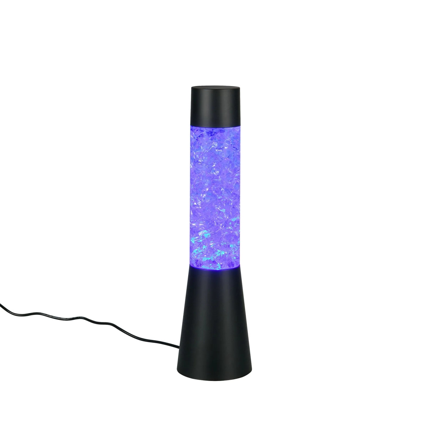 LED-Tischleuchte Martini mit RGB-Farbwechsel und Glitzereffekt, schwarz matt.