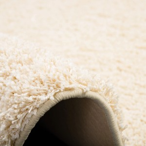 Detailansicht: Cremefarbener Snapstyle Hochflor Läufer Milano (100x400cm). Weicher, dichter Flor.
