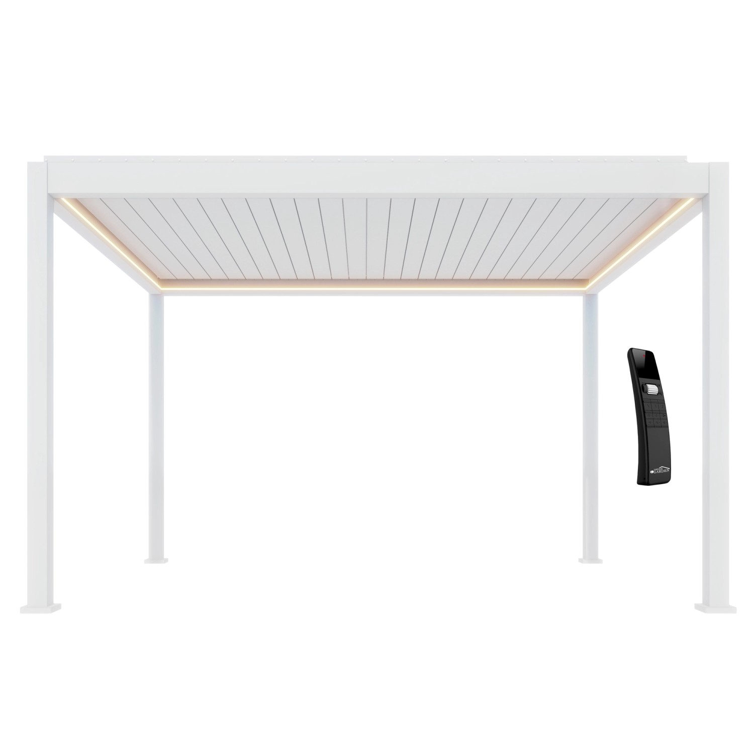 Dreamgarden Pergola 3 x 3 x 2,5 m Tropea Elektrisch Weiß Lamellendach günstig online kaufen