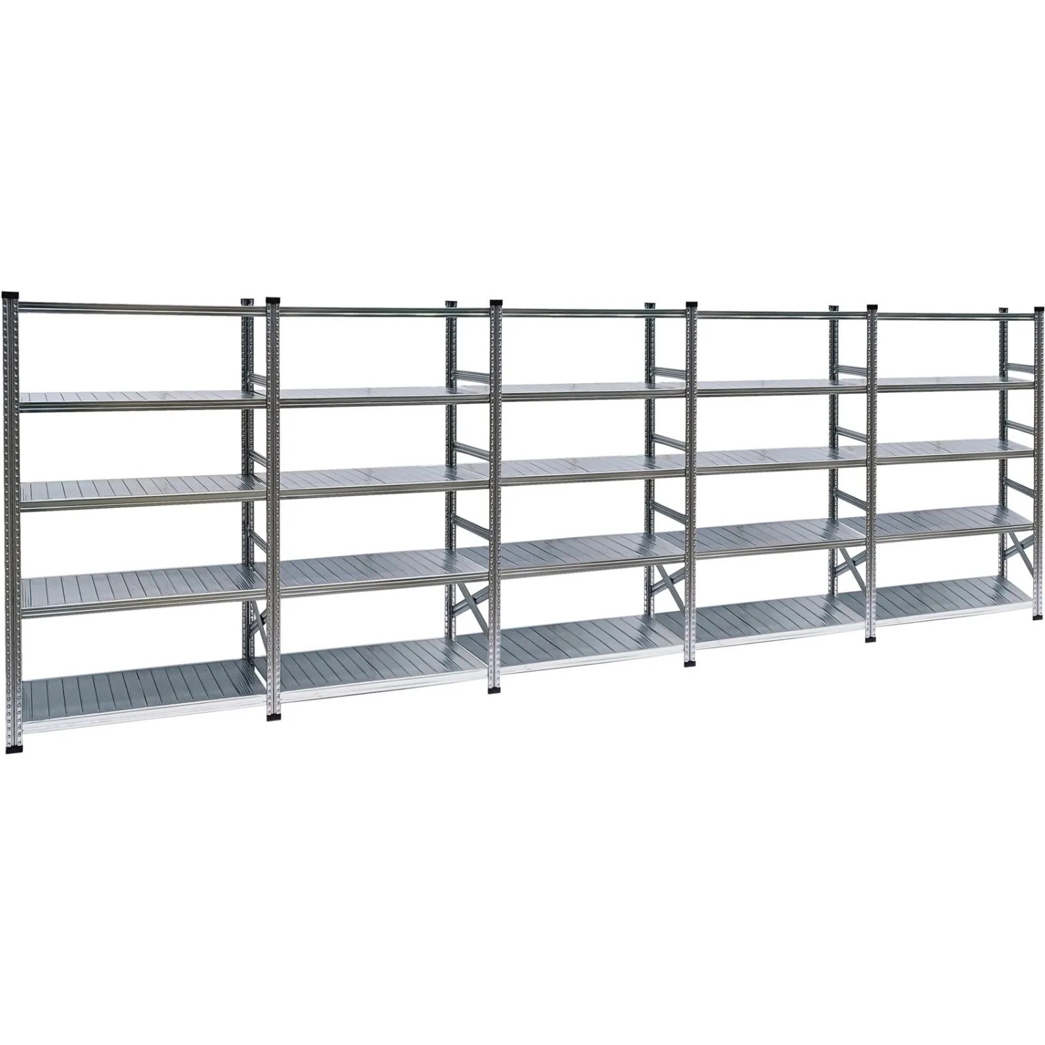 PROREGAL Fachbodenregal Proximo  Stecksystem 200 x 360 x 80 cm 5 Ebenen Fachlast 200 Beidseitig Verzinkt