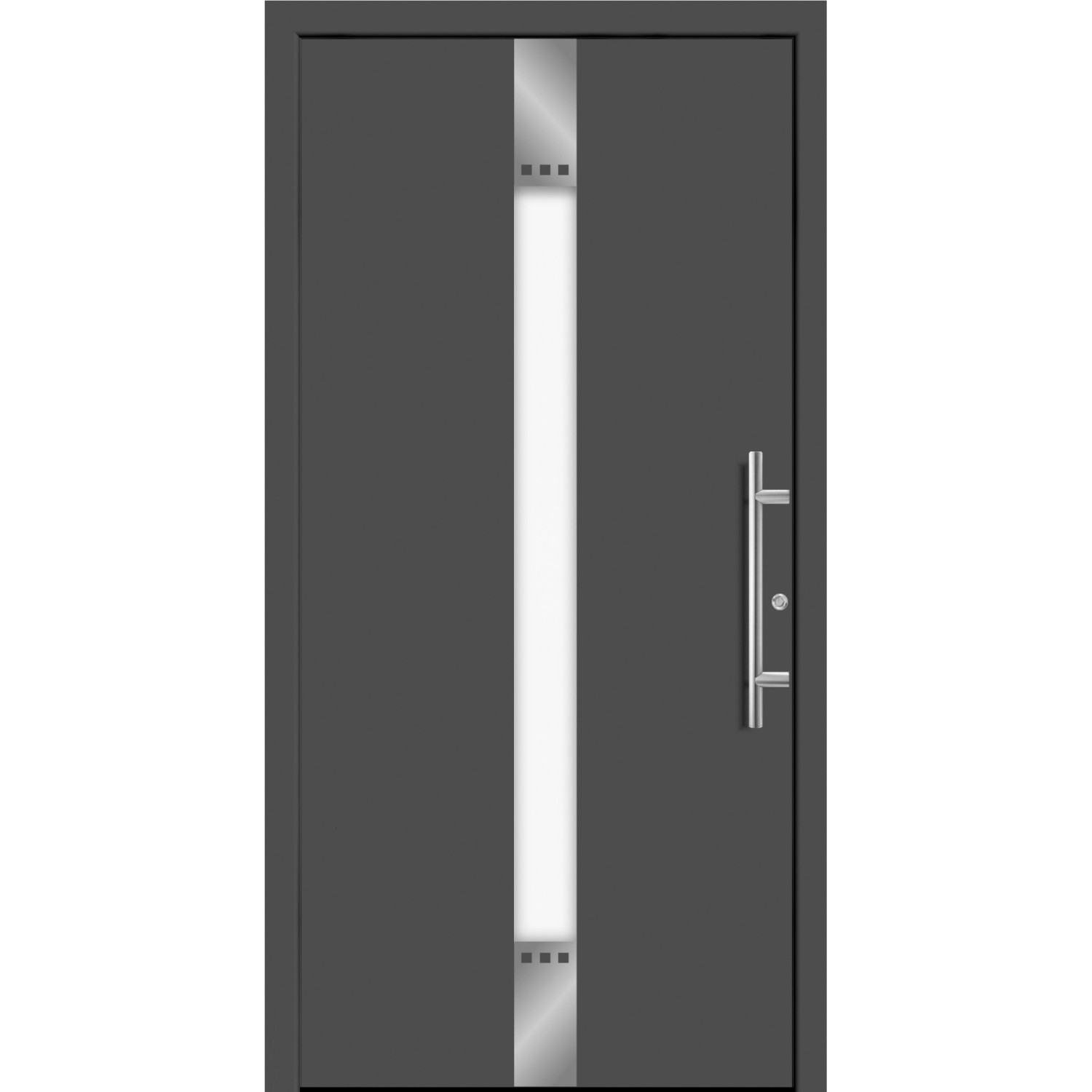 Aluminium-Haustür Moderno M440/P 110 x 210 cm Anthrazit Metallic Anschlag R günstig online kaufen