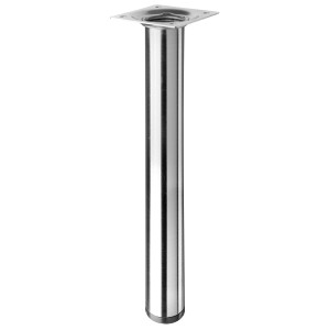 Hettich Tischbein, Ø 30 mm, 250 mm hoch, Edelstahl-Optik, für Möbel.
