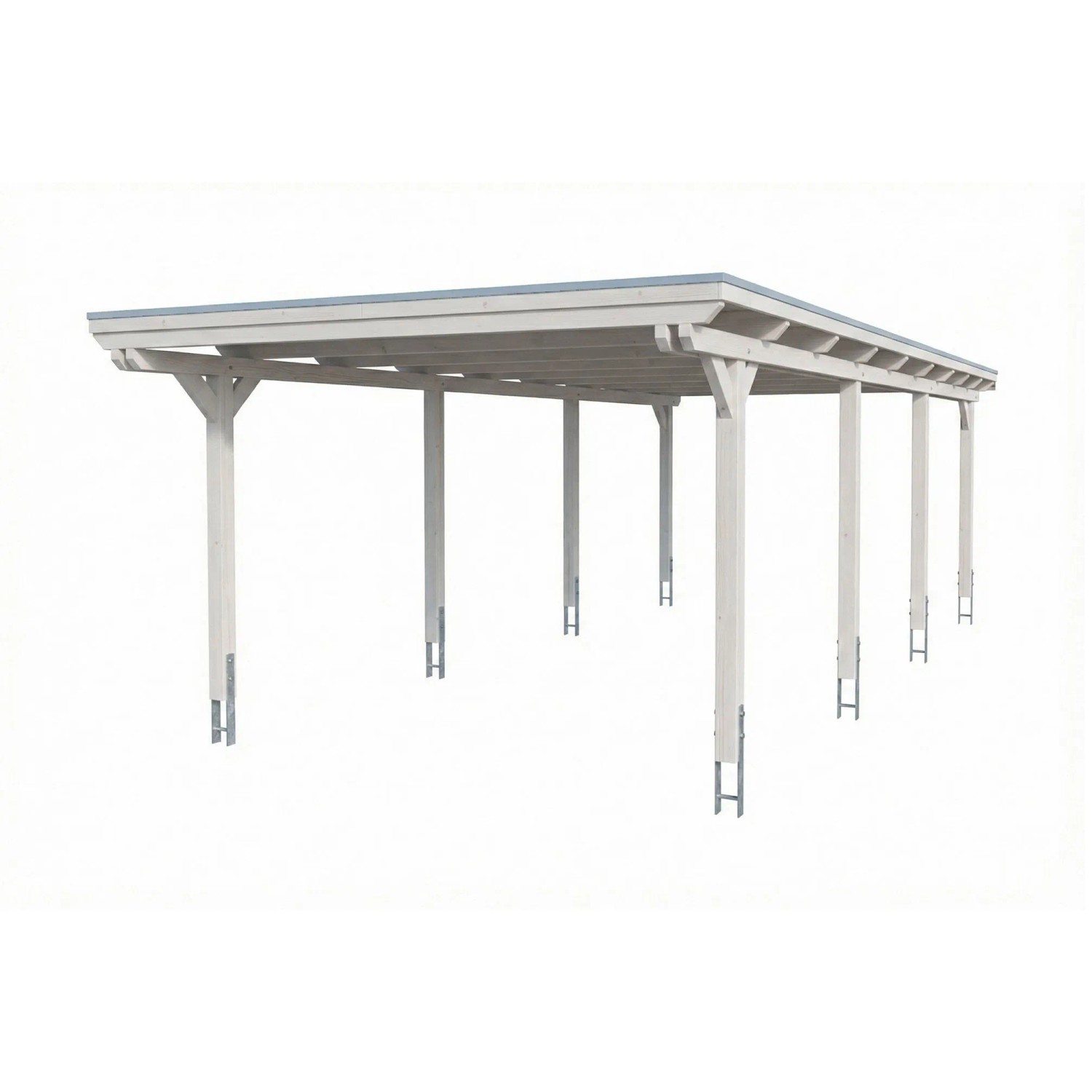 Skan Holz Carport Emsland EPDM-Dach 402 cm x 846 cm Weiß