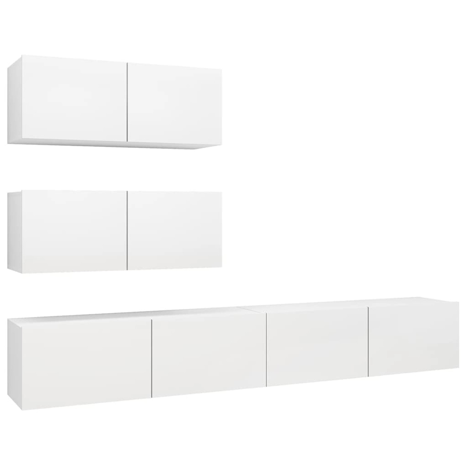 vidaXL 4-Tlg TV-Schrank-Set Weiß Holzwerkstoff 3078711