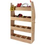 Monster Racking Peugeot Partner II Regalsystem aus Holz für Autozubehör, 4 Regale mit Fächern.