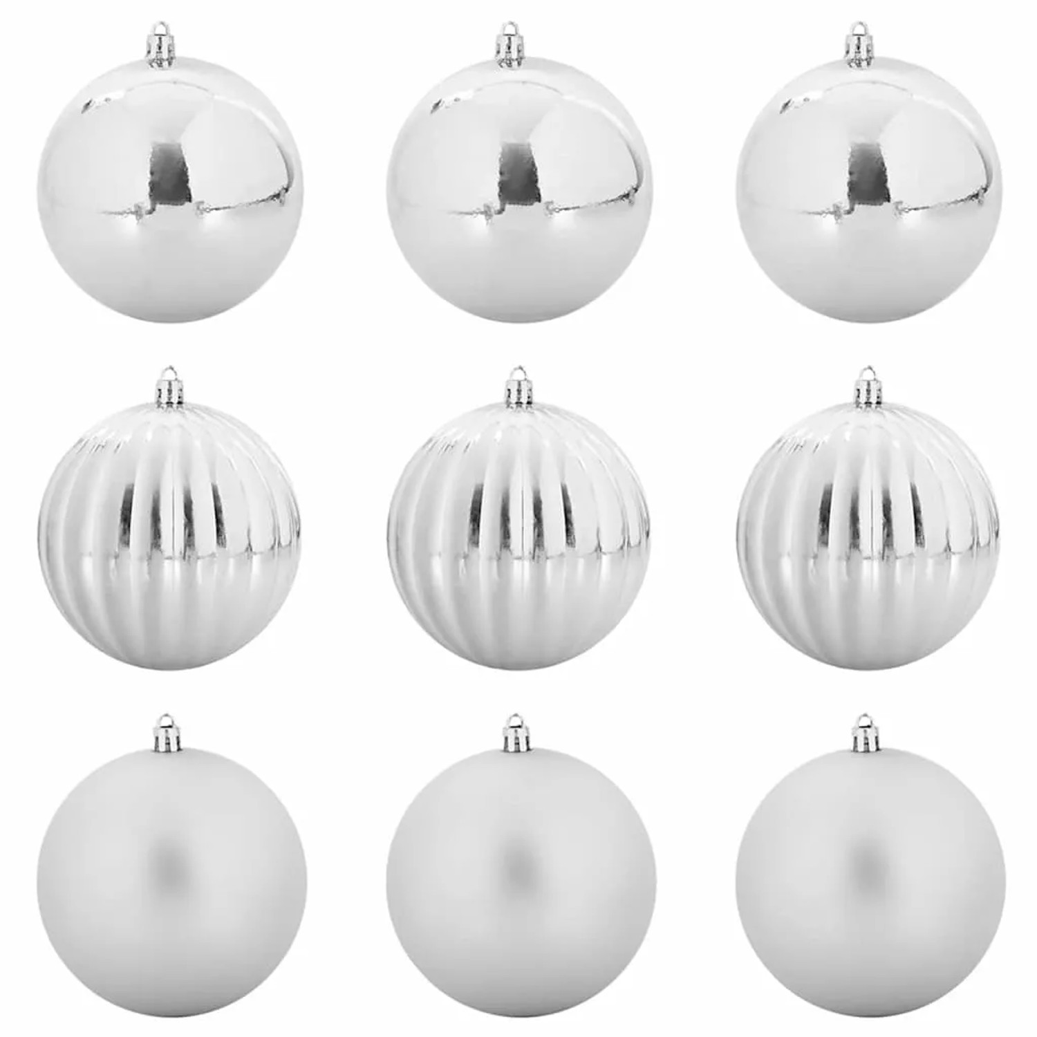 vidaXL Weihnachtskugel-Set 9-Tlg Silber XL 42018874