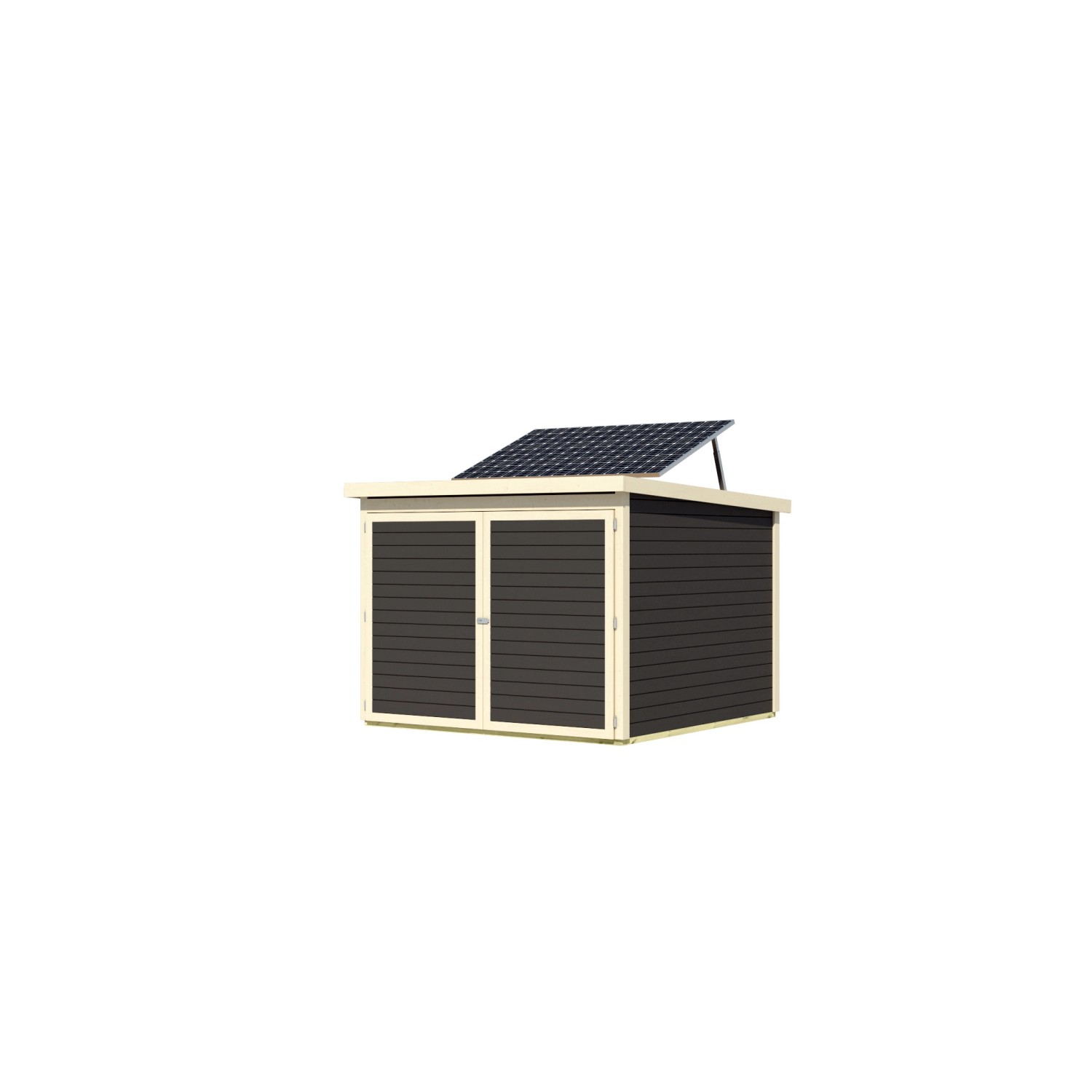 Karibu Fahrradgarage 4 m. Solarkit Terragrau 167 x 209 x 212 cm