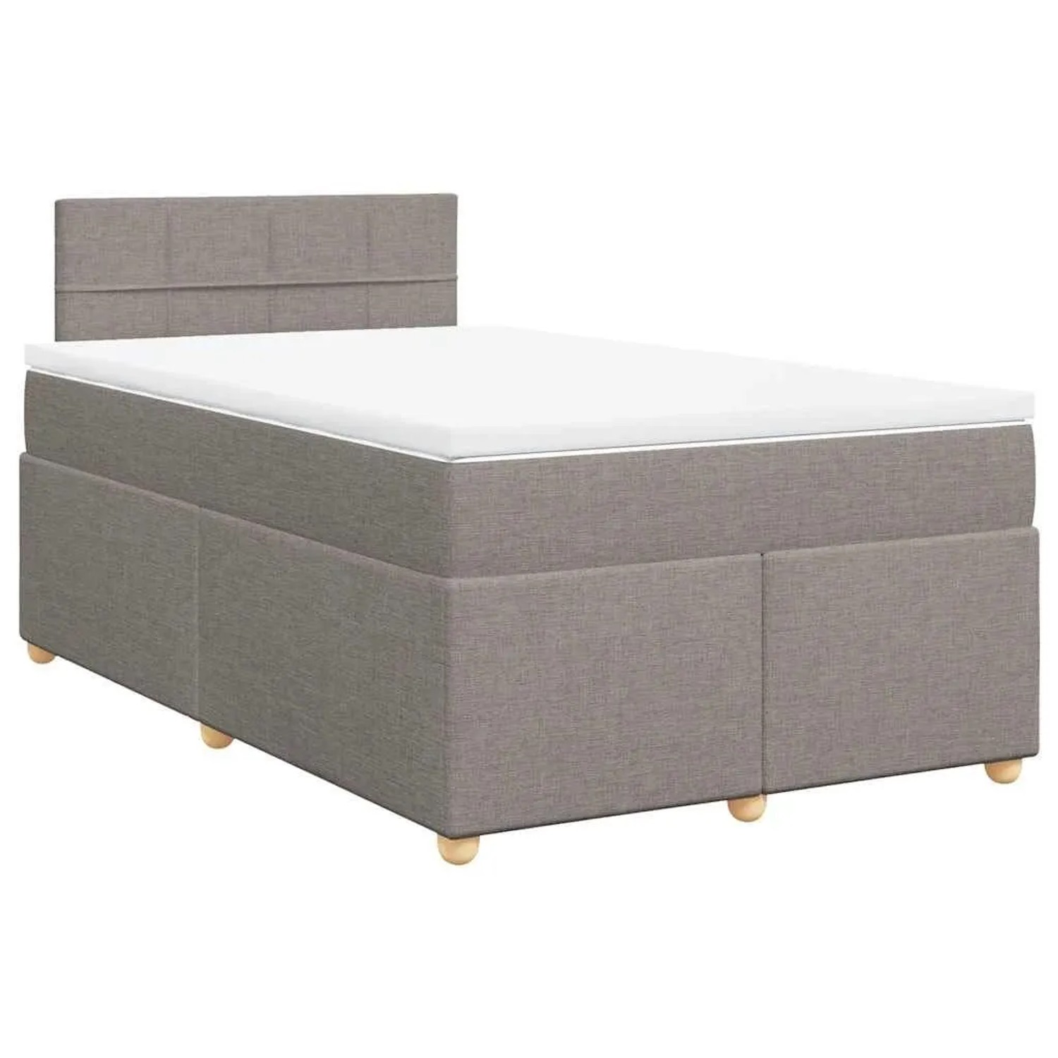 vidaXL Boxspringbett mit Matratze Taupe 120x190 cm Stoff 3286623