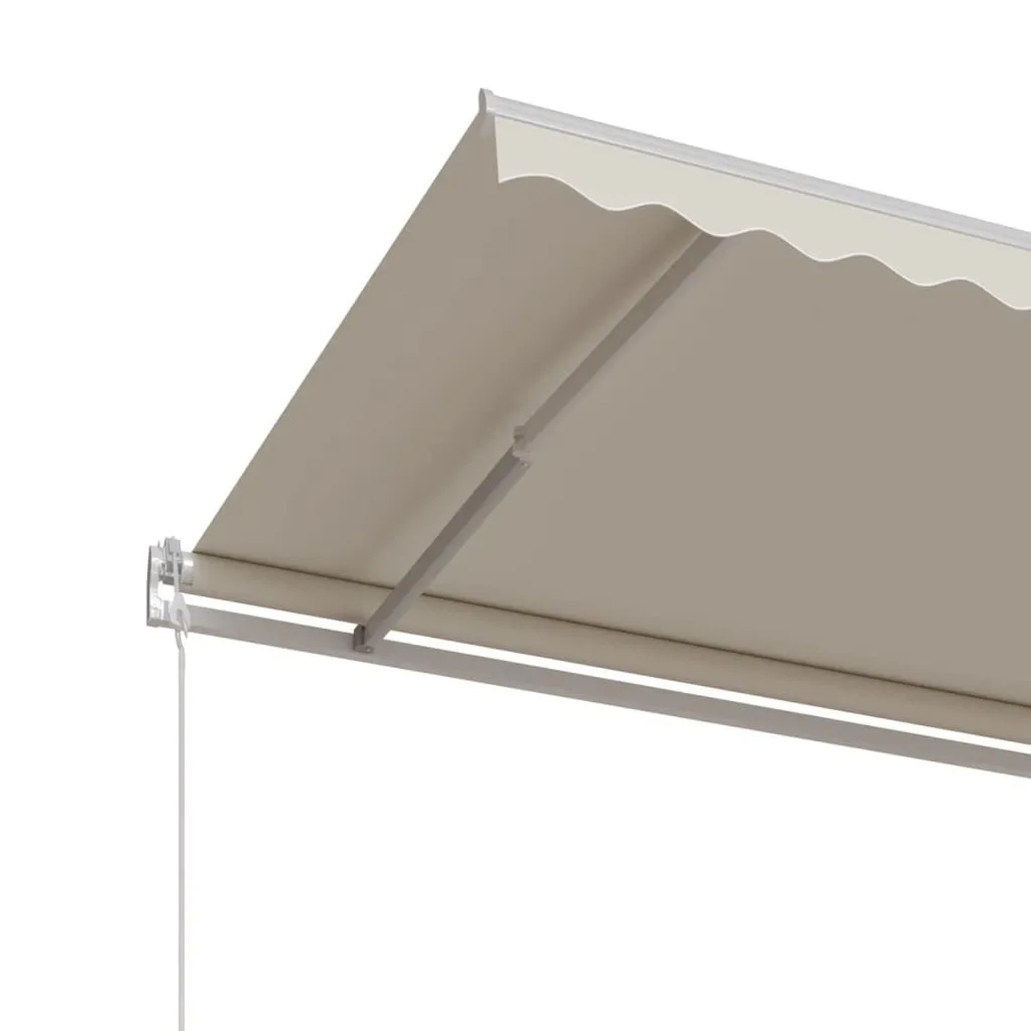 Automatisch einziehbare Furnicato Markise, 450x350 cm, Creme. Sonnenschutz für Terrasse und Balkon.