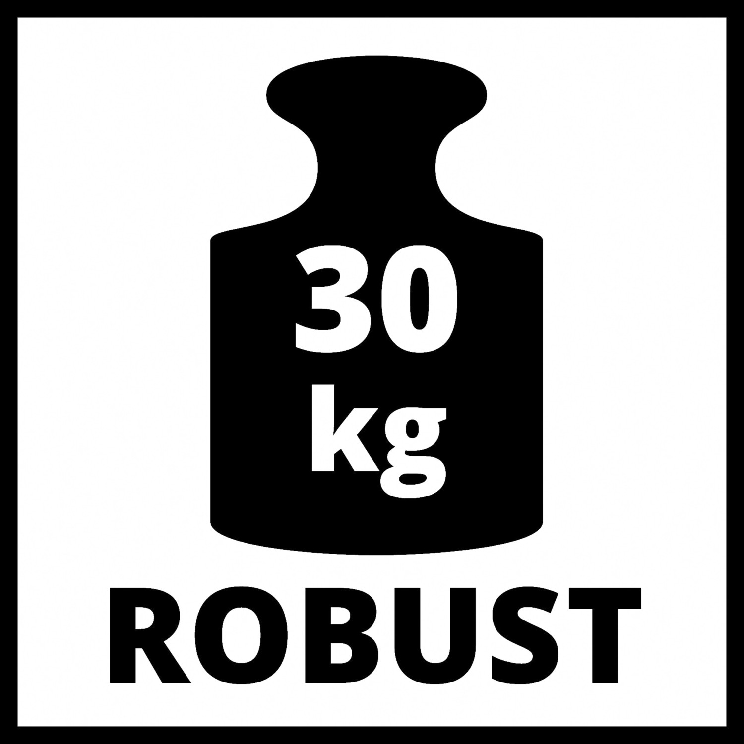 Symbol für die Belastbarkeit der Einhell E-Case Tasche: Bis zu 30 kg robust.