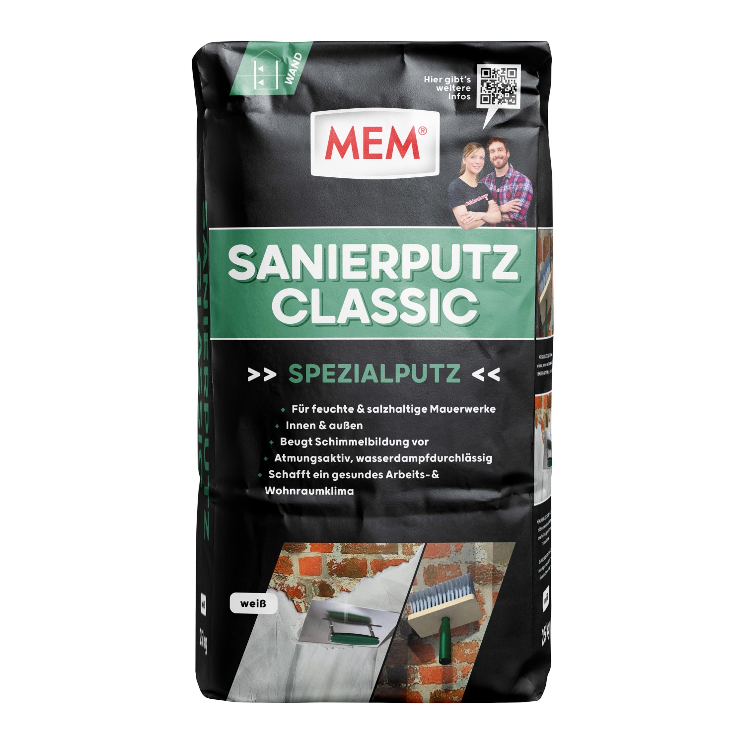 Thumbnail - MEM Sanierputz Classic Weiß 25 kg