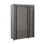 Grauer vidaXL Faltschrank (110x45x175 cm) aus Stoff und Stahlrohr.