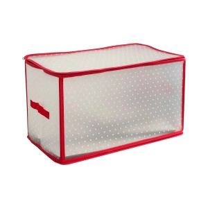 Mojawo Aufbewahrungsbox für Christbaumkugeln, rot/weiß, 52x30cm.