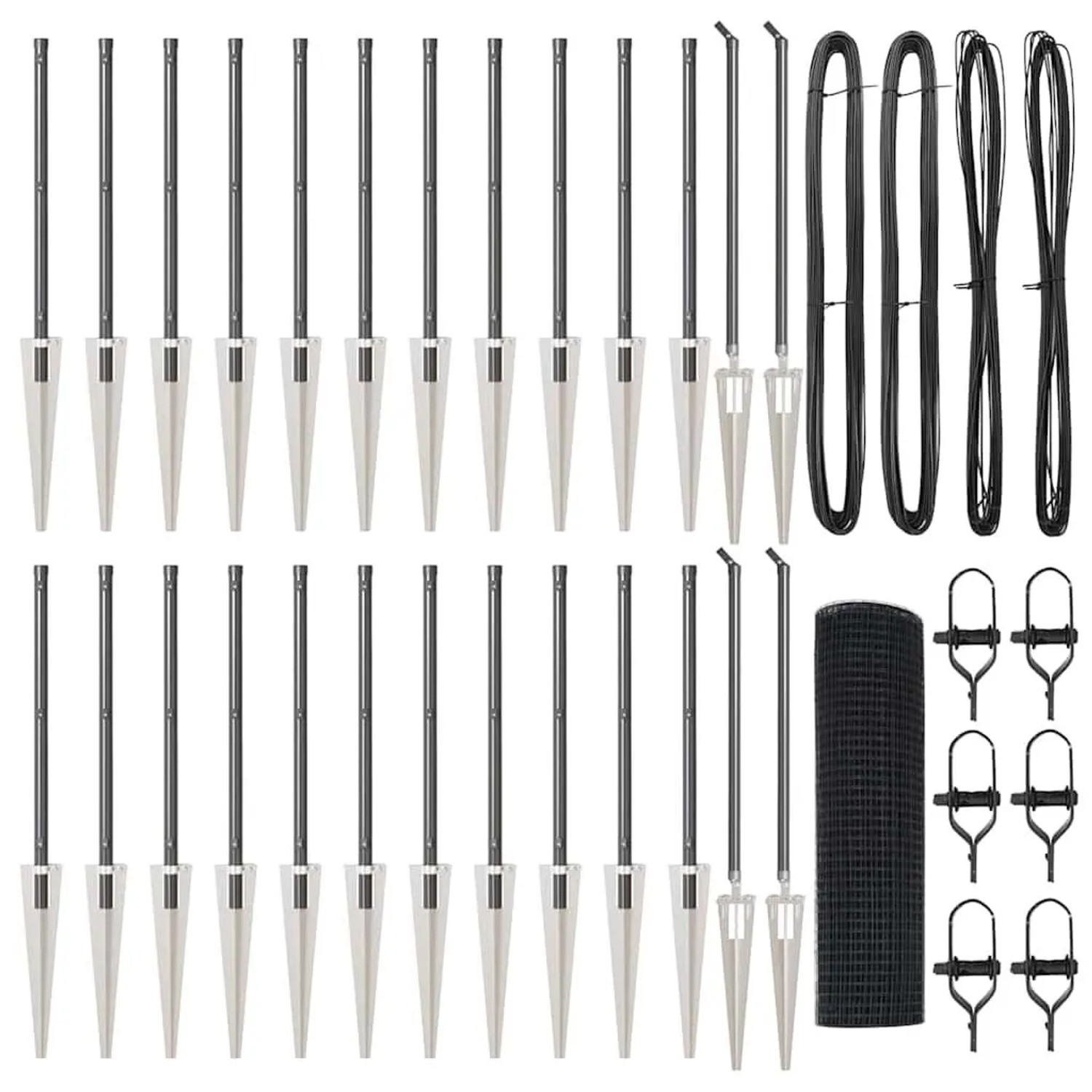 vidaXL Zaunpfosten Grau 50 x 0,5 m 25 x 25 mm Netz Stahl und PVC 3352224 günstig online kaufen