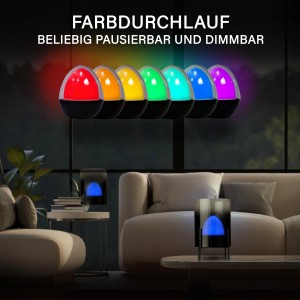 MegaLight LED-Akku-Tischleuchte Ovo Smoke RGBW Dimmbar 21 cm x Ø 14,5 cm