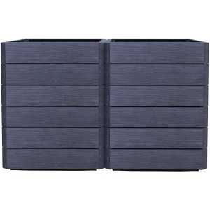 Garantia Hochbeet Ergo Vario 2 Wood, Kunststoff-Hochbeet in Holzoptik, modular aufgebaut.