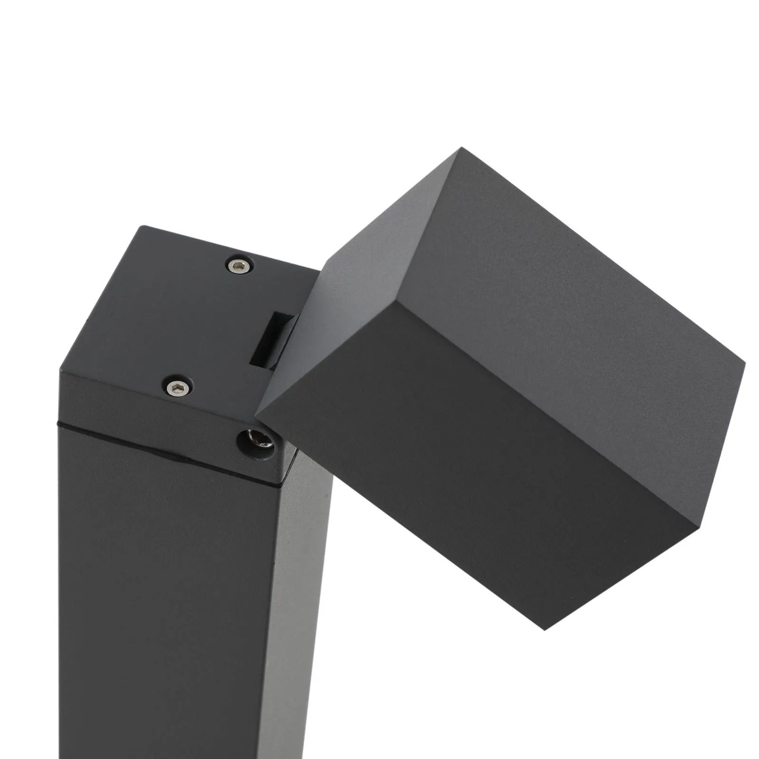 Moderne Lindby Außenleuchte Othil aus Aluminium, dunkelgrau, mit schwenkbarem Leuchtenkopf.