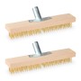 Relaxdays Drahtbesen 2er Set Buchenholz Stahlborsten 30 cm Breite