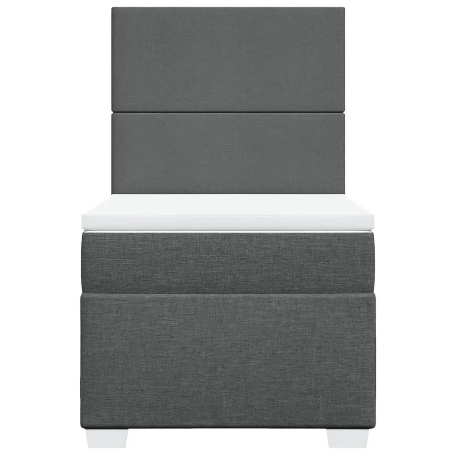 Dunkelgraues vidaXL Boxspringbett 80x200 cm mit Matratze und Kopfteil.