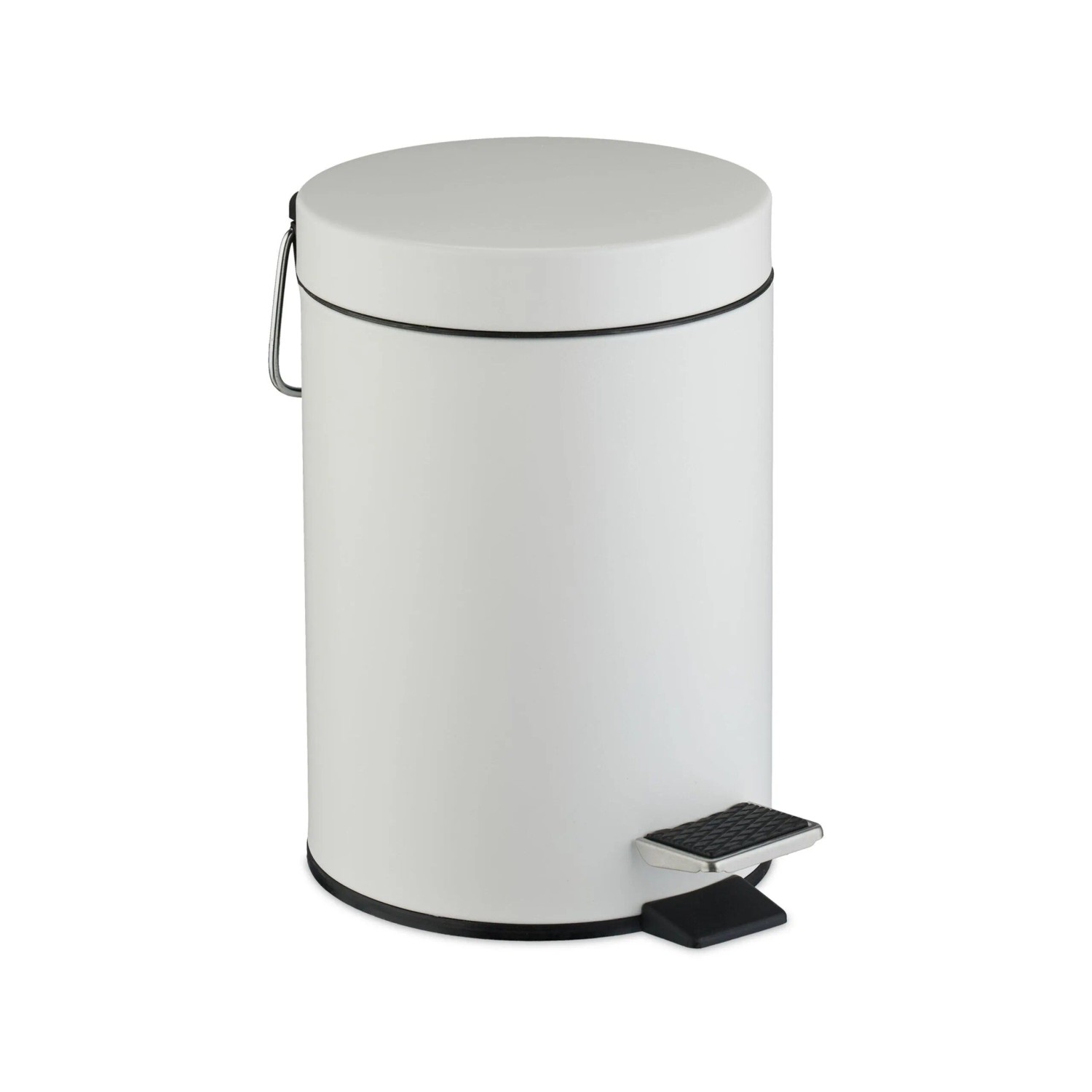 Relaxdays Kosmetikeimer Stahl Weiß Trittpedal Mit Inneneimer 3 Liter 25 cm x 17 cm x 23 cm 0,7 kg