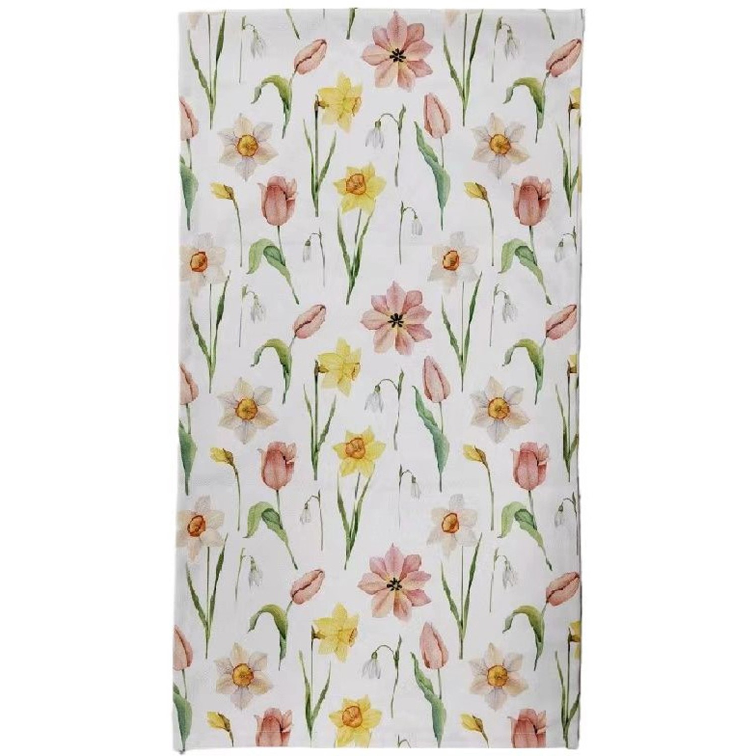 Beiger Boltze Tischläufer Tulip mit Tulpen-, Narzissen- und Schneeglöckchen-Muster, 40x140 cm.