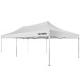 Weißer Faltpavillon 6x3 m von Tectake mit Seitenteilen und Fenster.
