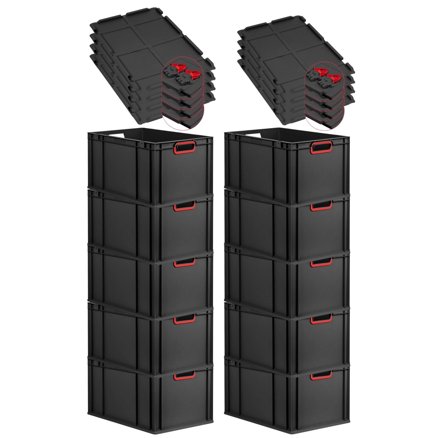 PROREGAL SuperSparSet 10x Eurobox Nextgen Color Mit Scharnierdeckel HxBxT 3 günstig online kaufen