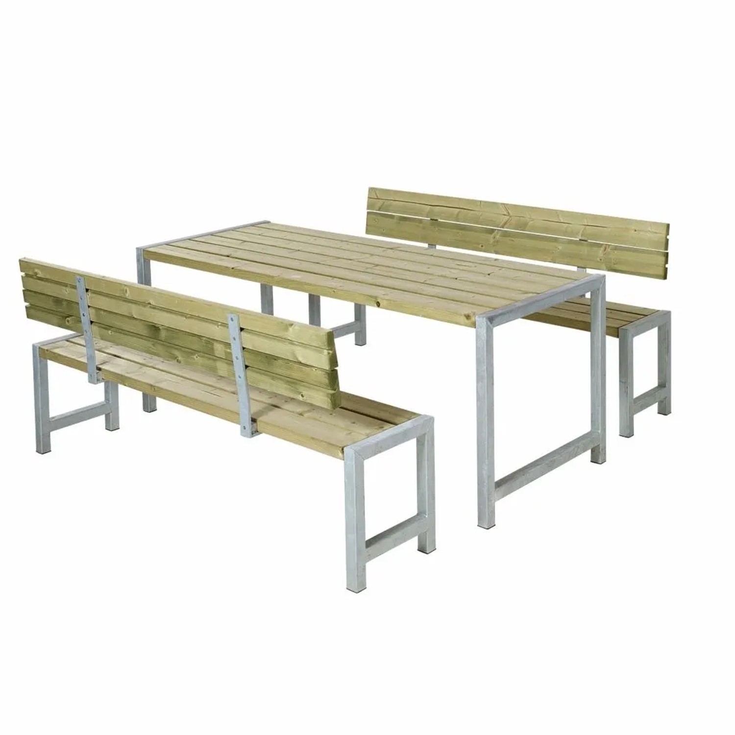 PLUS Gartensitzgruppe aus Holz 186 cm mit 2 Rückenlehnen Druckimprägniert Gartenmöbel Set