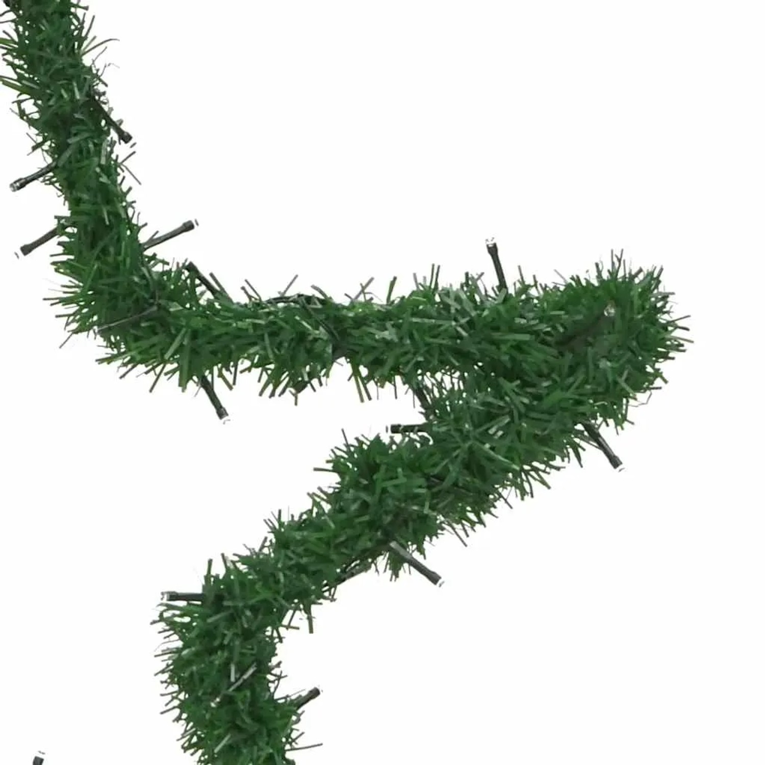 Grüne Tannennadel-Girlande des vidaXL Weihnachtssterns mit integrierten warmweißen LEDs für festliche Weihnachtsdeko.