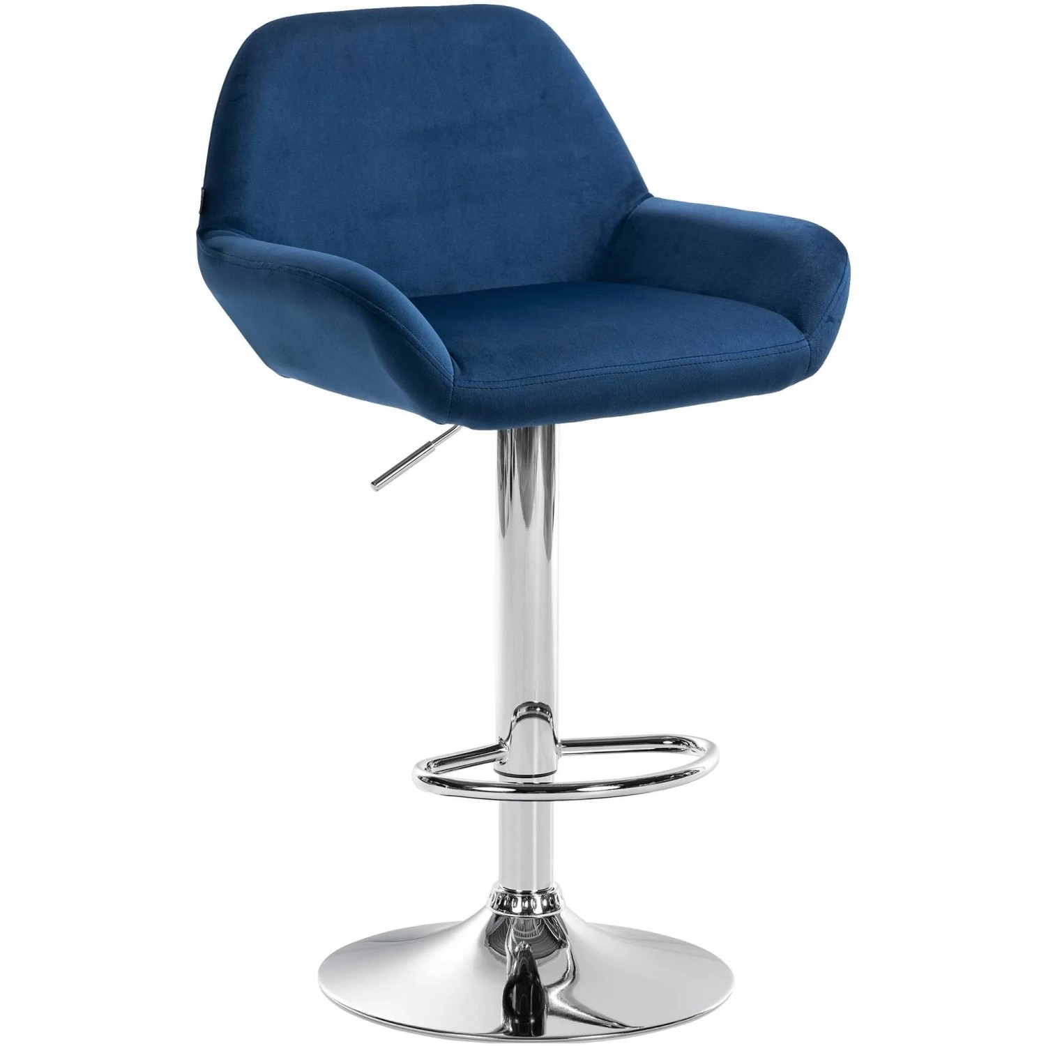 CLP Barhocker Braga Samt Blau/Chrom
