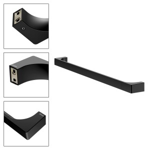 Keuco Edition 11 Badetuchhalter, 60 cm, Schwarz-Matt, aus Metall für Badaccessoires.