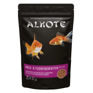 Alkote Fischfutter für Goldfische und Teichfische, Pellets 2 mm, 450g Packung.