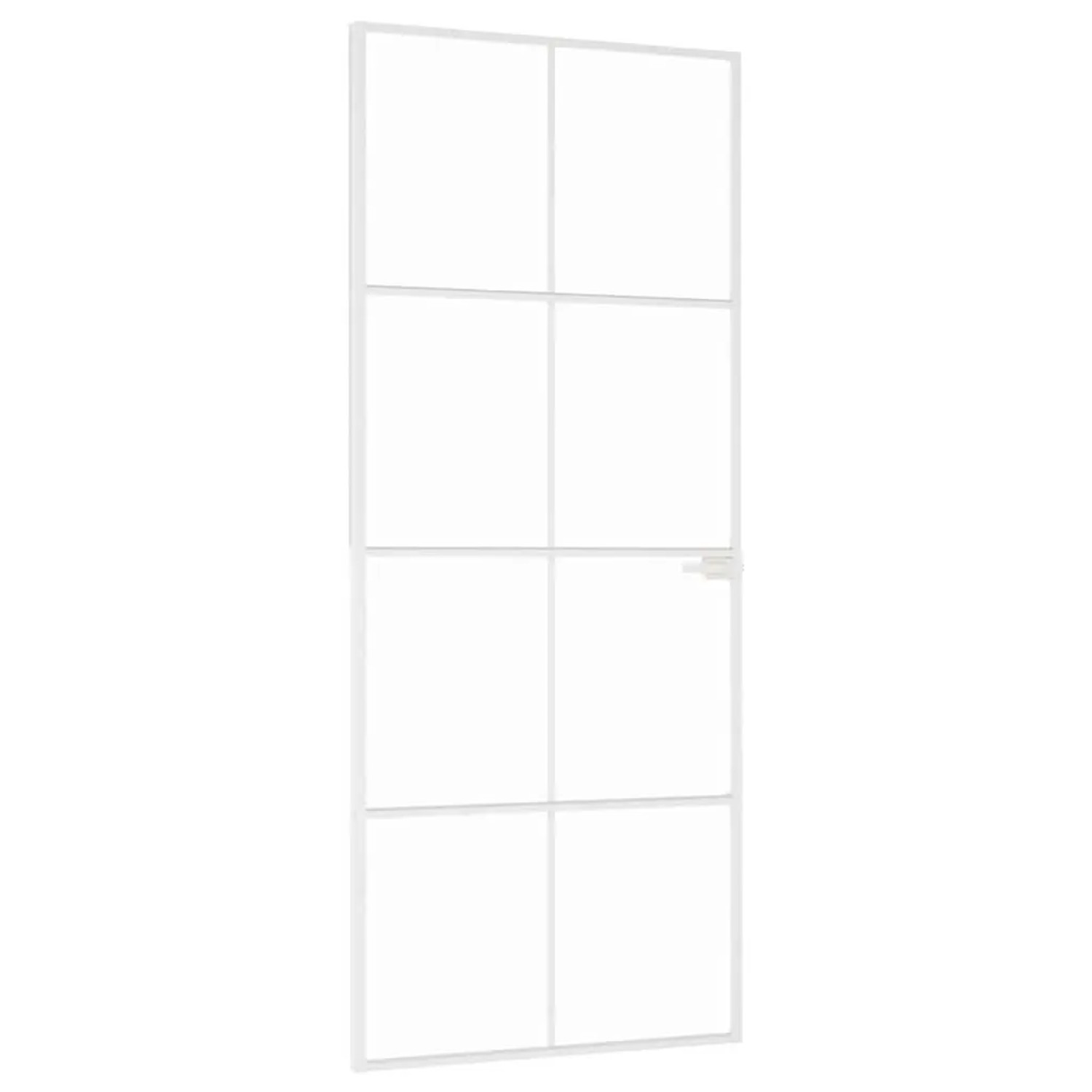 vidaXL Innentür Weiß 83x201,5 cm Hartglas & Aluminium Schlank 153671
