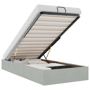 vidaXL Ottoman-Bett ohne Matratze Hellgrau 90x200 cm Samt 3310937