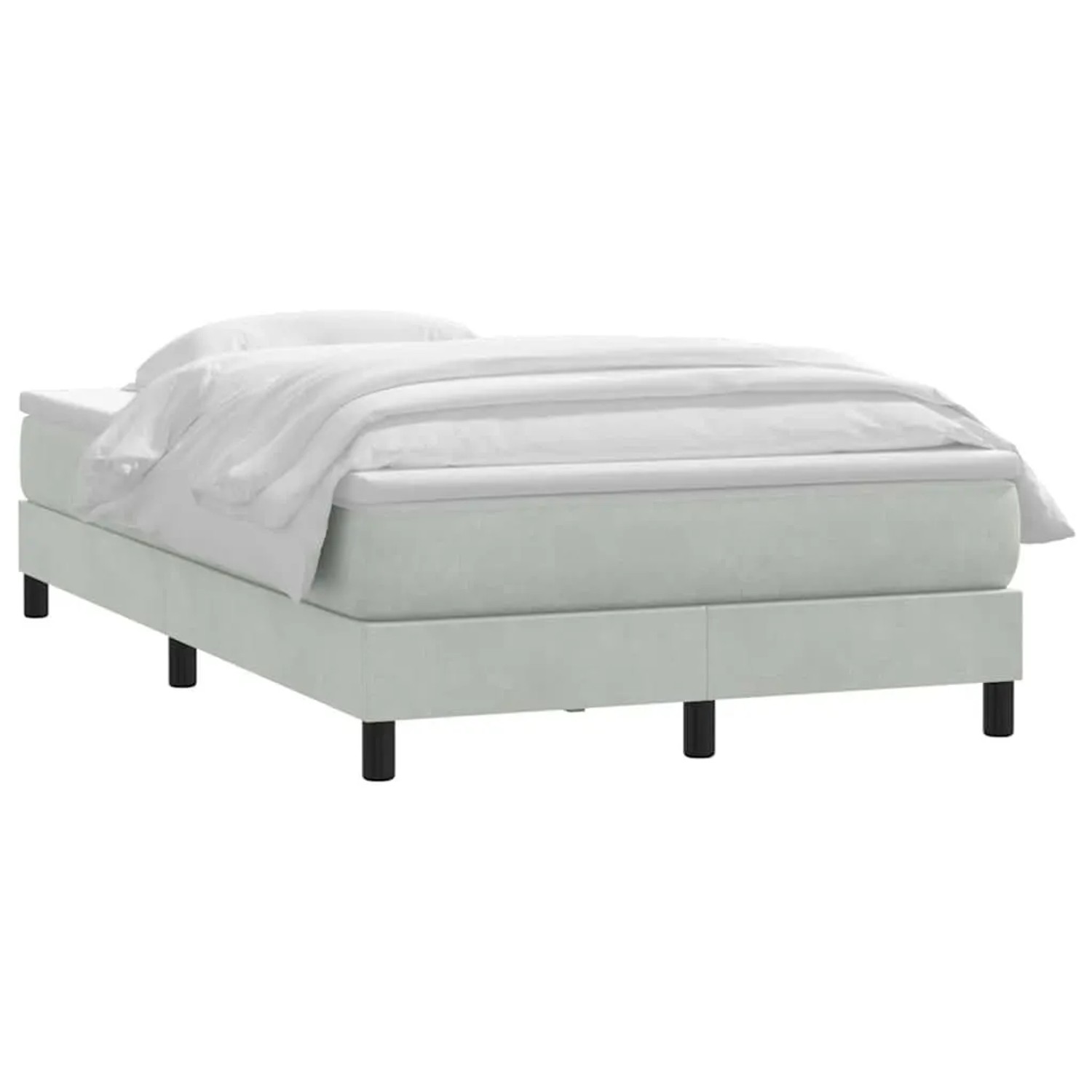 vidaXL Boxspringbett mit Matratze Hellgrau 120x210 cm Samt 3315915 günstig online kaufen