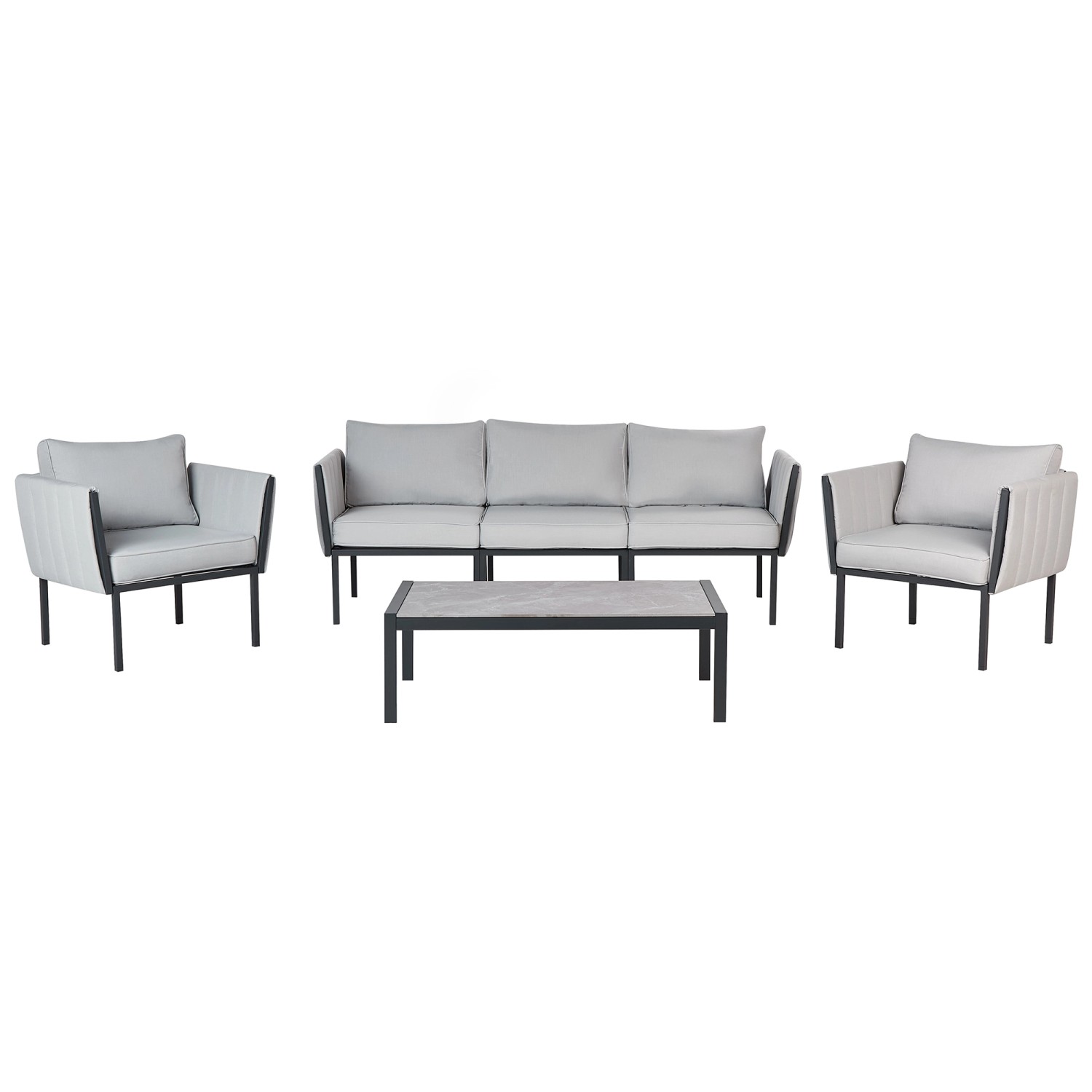 Beliani Sitzgruppe SKALA Hellgrau
