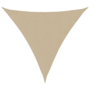 Beiges dreieckiges Sonnensegel aus Oxford-Gewebe, 3x3x3 m. Wasserfest, ideal für Garten & Terrasse.