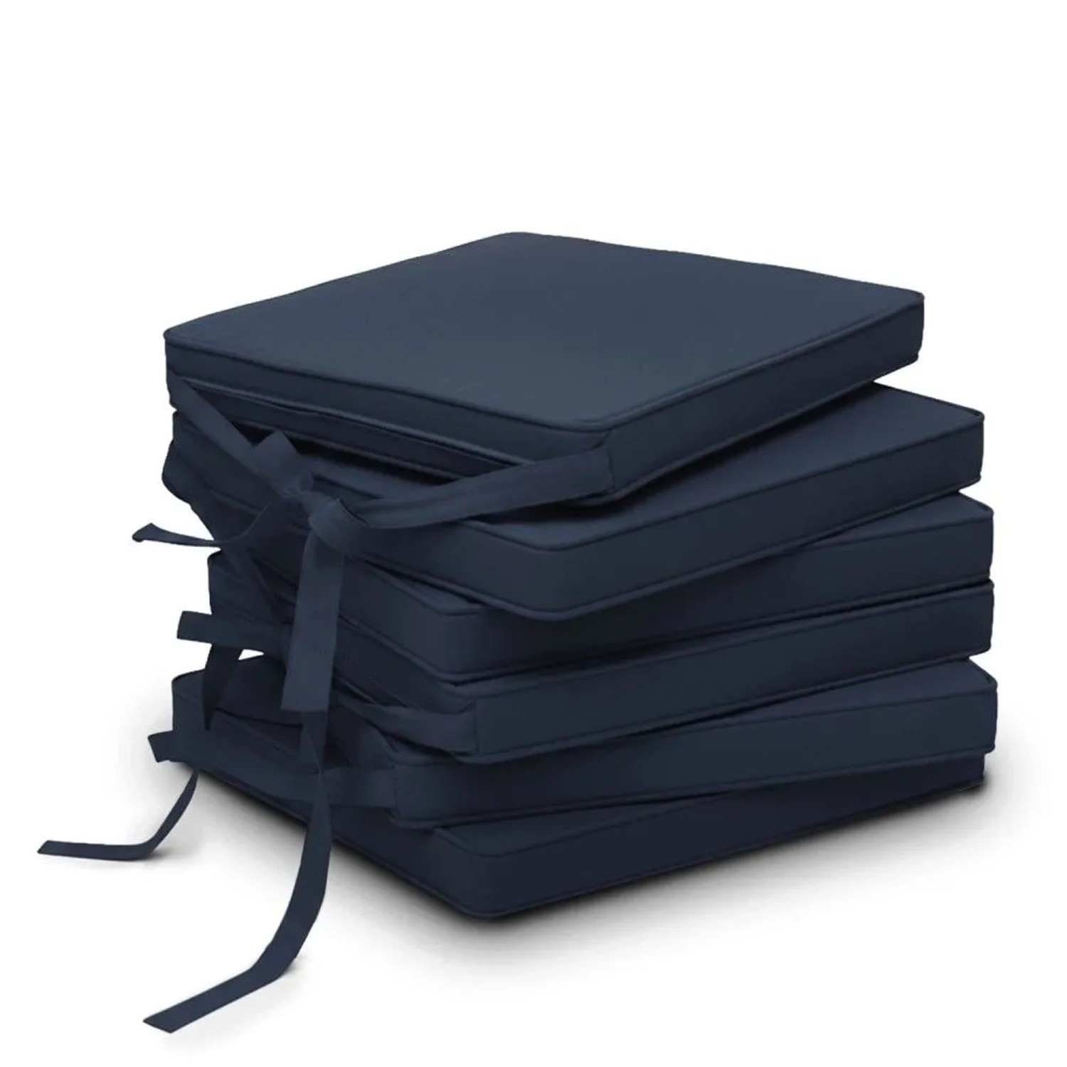 Beautissu 6er Set Loft SK Stuhlkissen Dunkelblau 45x40x5cm