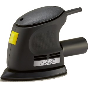 CMI Mausschleifer C-SWS-105 B, schwarze Schleifmaschine mit Staubauslass und gelbem Schalter.