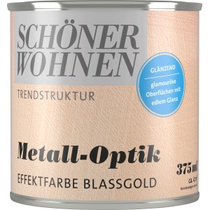 Schöner Wohnen Metall-Optik Effektfarbe in Blassgold, glänzend, 375ml Dose.