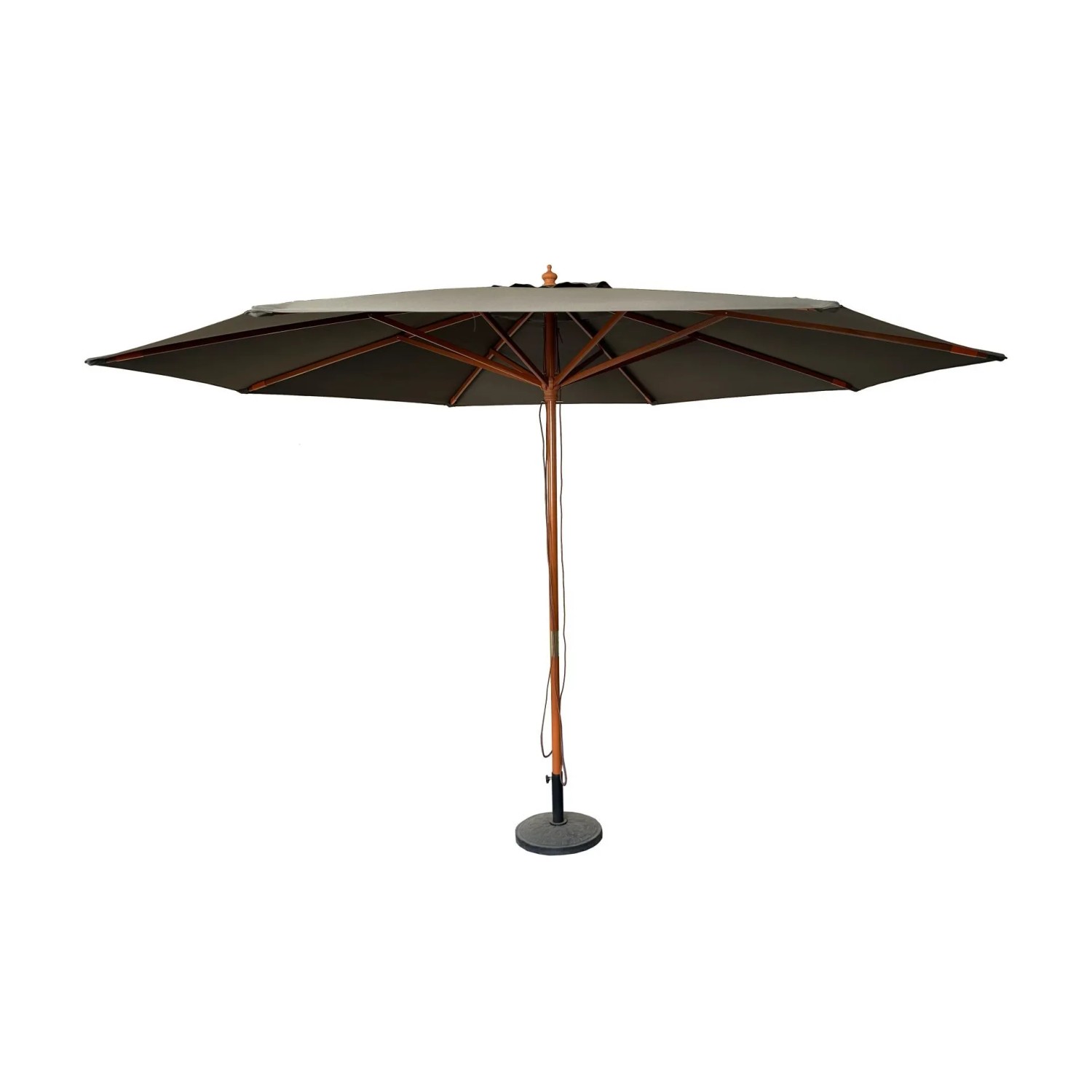 Lex Sonnenschirm Ø 4m Schirm Marktschirm Gartenschirm Holzgestell UV15 Steingrau