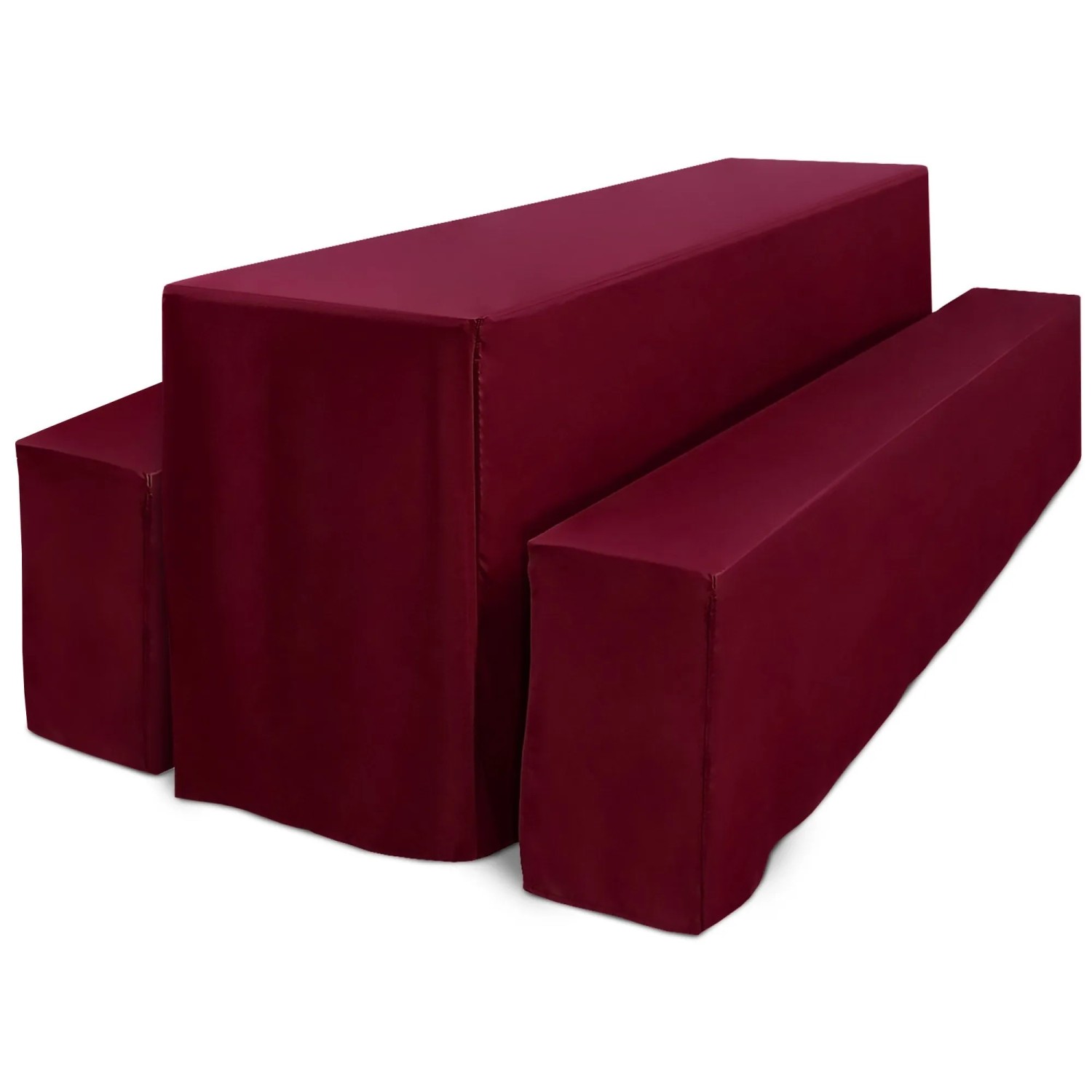 Beautissu 3tlg Biertischhussen Set für Bierzeltgarnitur 220x50cm Bordeaux