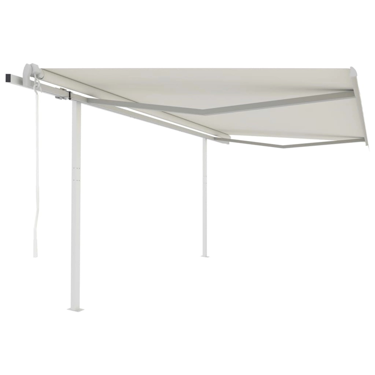 furnicato Markise Automatisch Einziehbar mit Pfosten 4,5x3,5 m Creme günstig online kaufen